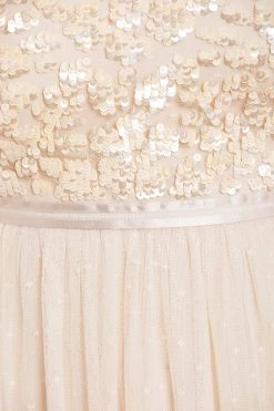 Needle & Thread Holding LTD Amalie Bodice Long Sleeve V-Neck Ankle Gown