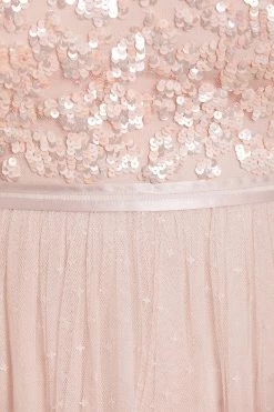 Needle & Thread Holding LTD Amalie Bodice Long Sleeve V-Neck Ankle Gown