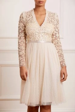 Needle & Thread Holding LTD Amalie Bodice Long Sleeve V-Neck Midi Dress All - Womenswear 10 Needle & Thread Holding LTD Amalie Bodice Long Sleeve V-Neck Midi Dress All - Womenswear