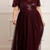 Needle & Thread Holding LTD Amalie Bodice Short Sleeve V-Neck Ankle Gown