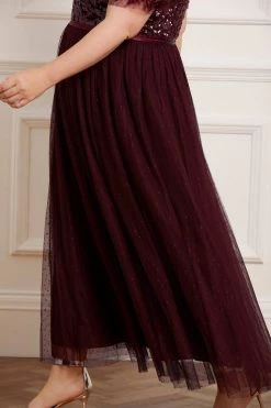 Needle & Thread Holding LTD Amalie Bodice Short Sleeve V-Neck Ankle Gown 8 Needle & Thread Holding LTD Amalie Bodice Short Sleeve V-Neck Ankle Gown