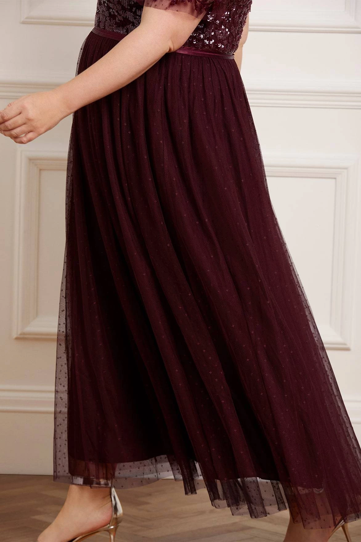 Needle & Thread Holding LTD Amalie Bodice Short Sleeve V-Neck Ankle Gown 3 Needle & Thread Holding LTD Amalie Bodice Short Sleeve V-Neck Ankle Gown