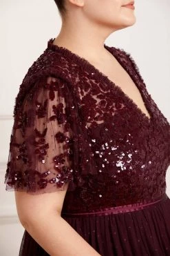 Needle & Thread Holding LTD Amalie Bodice Short Sleeve V-Neck Ankle Gown 9 Needle & Thread Holding LTD Amalie Bodice Short Sleeve V-Neck Ankle Gown