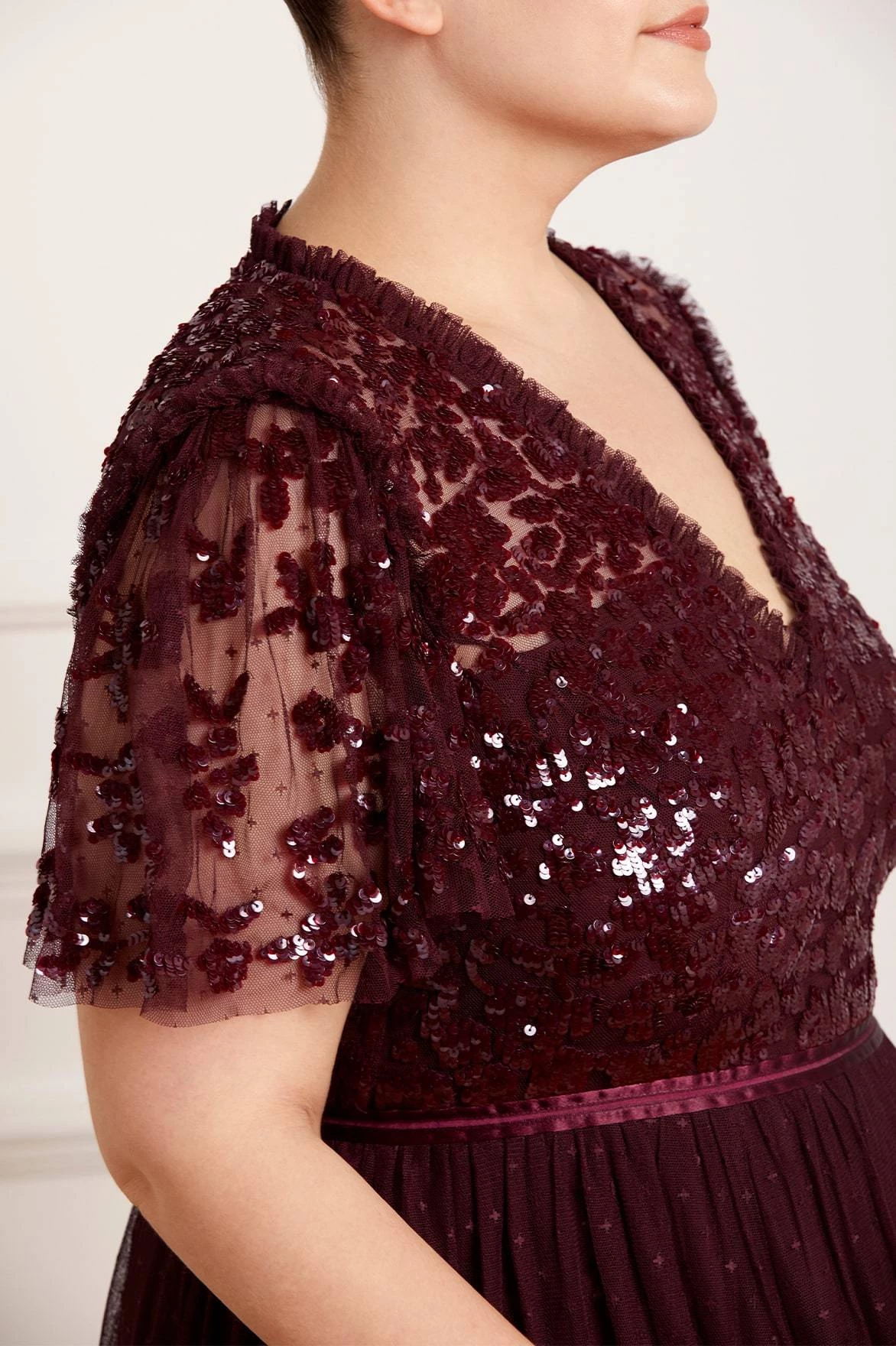 Needle & Thread Holding LTD Amalie Bodice Short Sleeve V-Neck Ankle Gown 4 Needle & Thread Holding LTD Amalie Bodice Short Sleeve V-Neck Ankle Gown