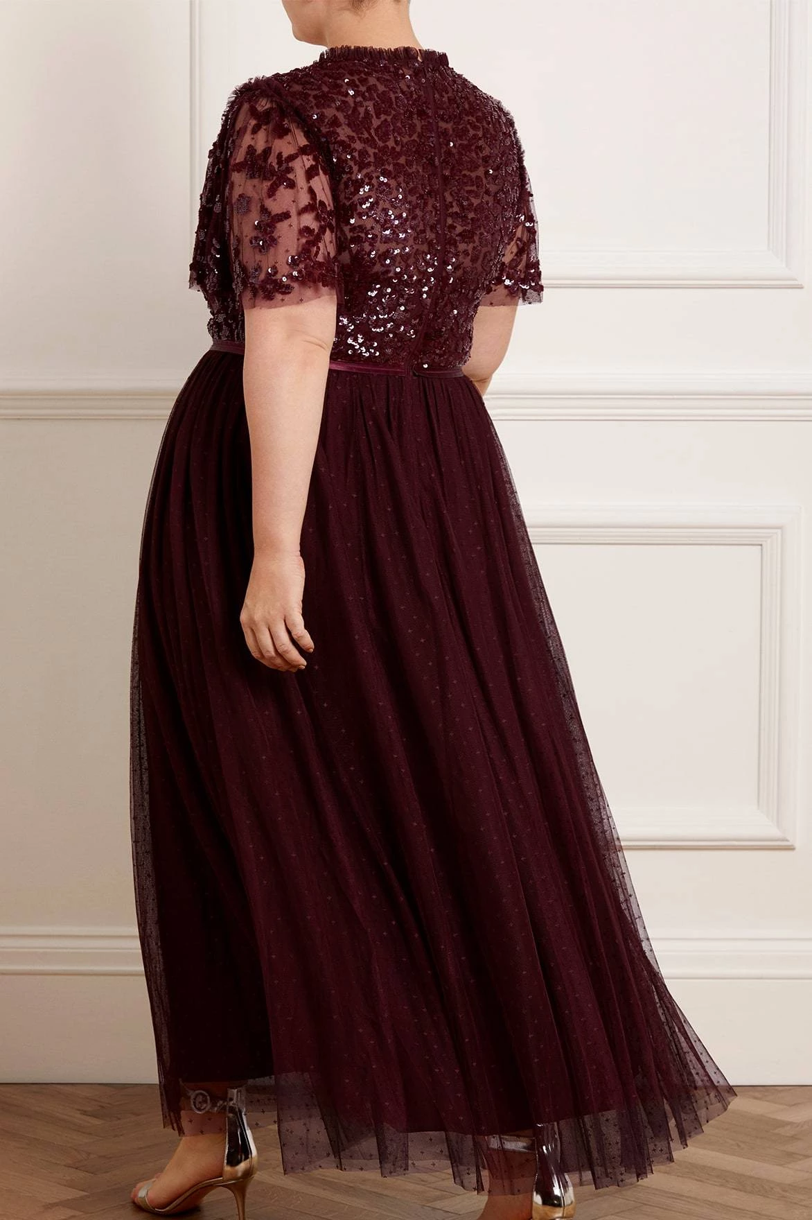 Needle & Thread Holding LTD Amalie Bodice Short Sleeve V-Neck Ankle Gown 6 Needle & Thread Holding LTD Amalie Bodice Short Sleeve V-Neck Ankle Gown