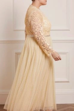 UK Needle & Thread Holding LTD All - Womenswear Amalie Bodice Long Sleeve Ankle Gown