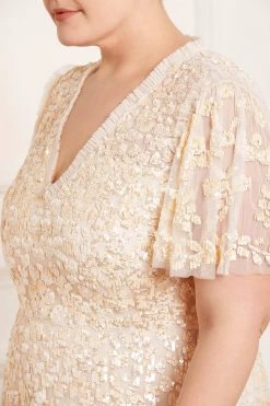 Needle & Thread Holding LTD Amalie Sequin V-Neck Ballerina Dress