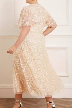 Needle & Thread Holding LTD Amalie Sequin V-Neck Ballerina Dress