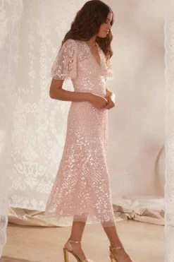 Needle & Thread Holding LTD Amalie Sequin V-Neck Ballerina Dress