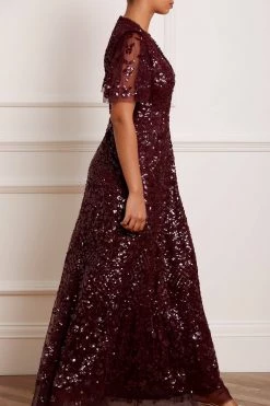 Needle & Thread Holding LTD Amalie Sequin V-Neck Gown