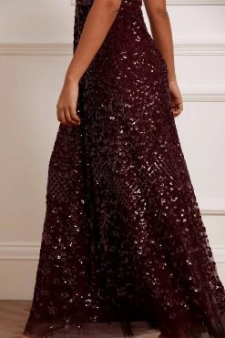 Needle & Thread Holding LTD Amalie Sequin V-Neck Gown