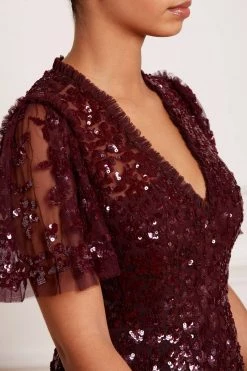 Needle & Thread Holding LTD Amalie Sequin V-Neck Gown