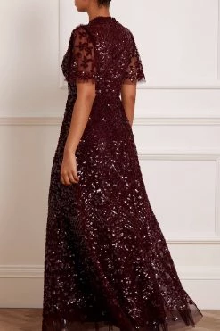 Needle & Thread Holding LTD Amalie Sequin V-Neck Gown