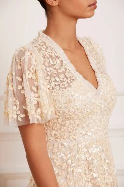 Needle & Thread Holding LTD Amalie Sequin V-Neck Gown All - Womenswear