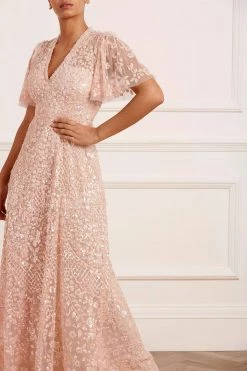 Needle & Thread Holding LTD Amalie Sequin V-Neck Gown