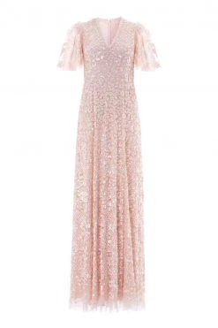 Needle & Thread Holding LTD Amalie Sequin V-Neck Gown