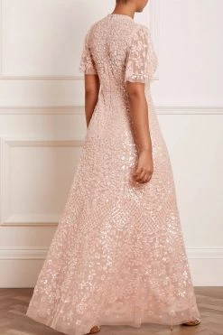 Needle & Thread Holding LTD Amalie Sequin V-Neck Gown