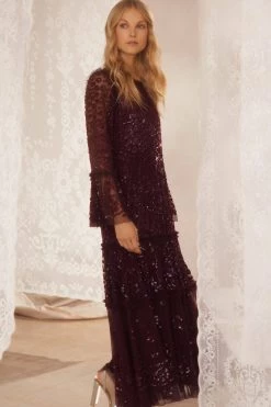 Needle & Thread Holding LTD Annie Sequin Tiered Ankle Gown All - Womenswear