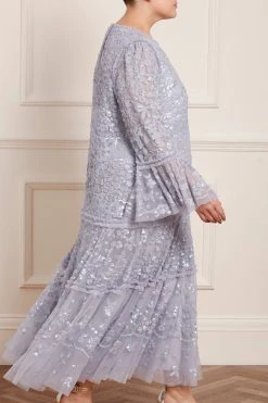 Needle & Thread Holding LTD Annie Sequin Tiered Ankle Gown