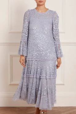 Needle & Thread Holding LTD Annie Sequin Tiered Ankle Gown