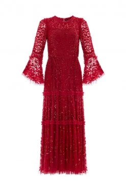 Needle & Thread Holding LTD Annie Sequin Tiered Ankle Gown All - Womenswear