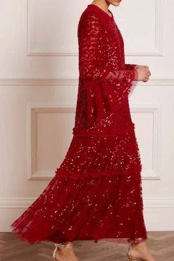 Needle & Thread Holding LTD Annie Sequin Tiered Ankle Gown All - Womenswear