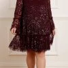 Needle & Thread Holding LTD Annie Sequin Tiered Mini Dress