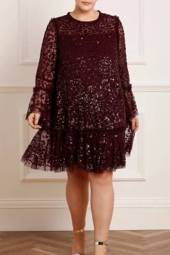 Needle & Thread Holding LTD Annie Sequin Tiered Mini Dress
