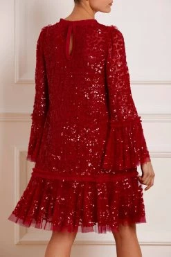 Needle & Thread Holding LTD Annie Sequin Tiered Mini Dress