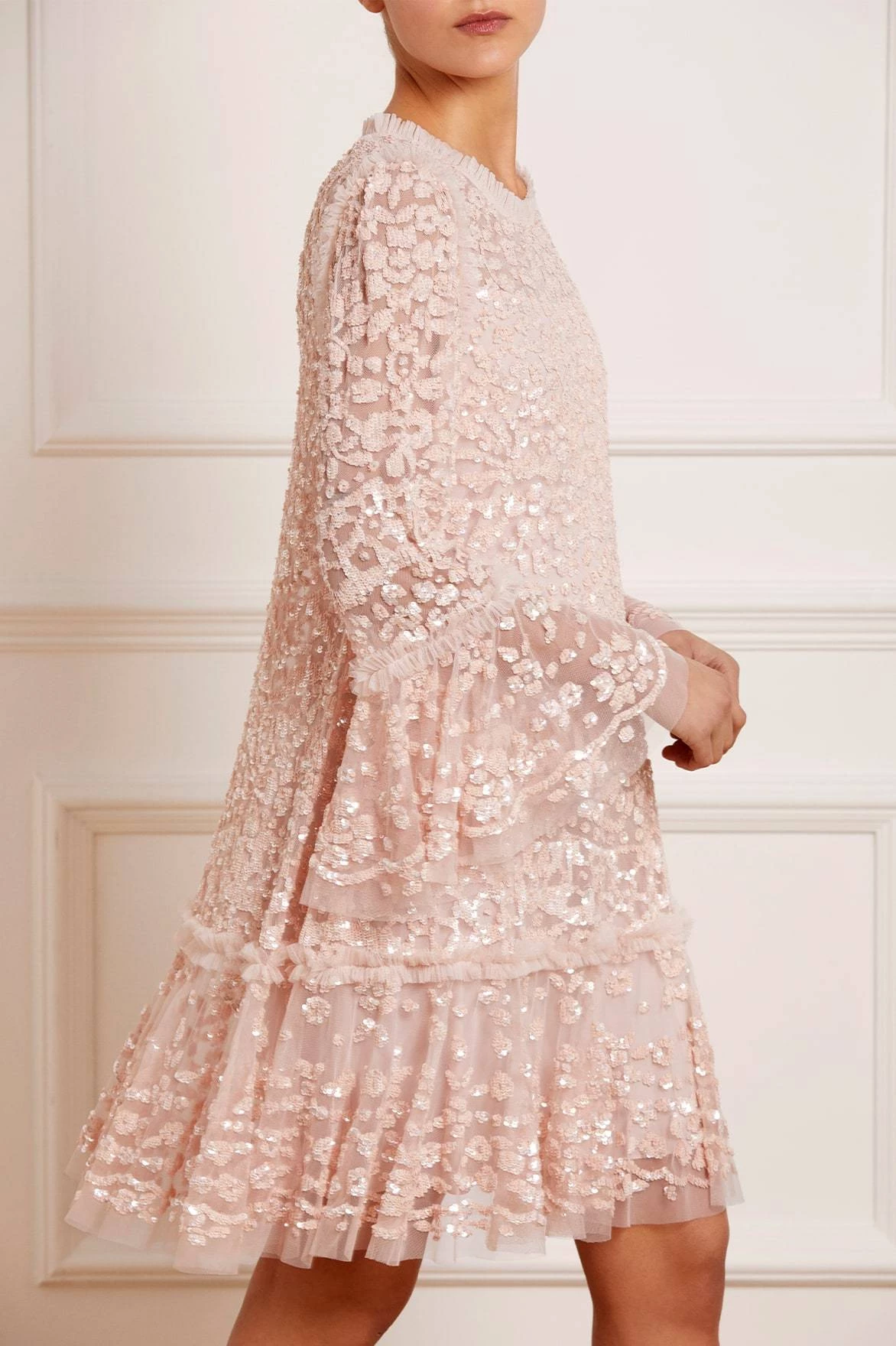 Needle & Thread Holding LTD All - Womenswear Annie Sequin Tiered Mini Dress 3 Needle & Thread Holding LTD All - Womenswear Annie Sequin Tiered Mini Dress