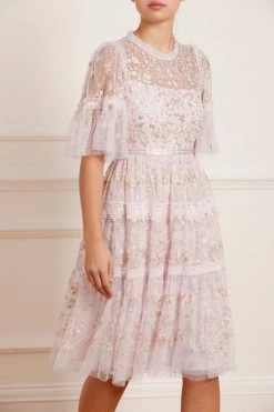 Premium Dress Store 13 Needle & Thread Holding LTD Araminta Lace Round Neck Midi Dress New Arrivals