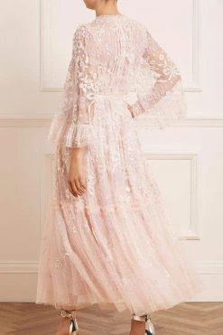 Needle & Thread Holding LTD Audrey Long Sleeve Ankle Gown