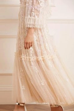 Needle & Thread Holding LTD Audrey Long Sleeve Ankle Gown