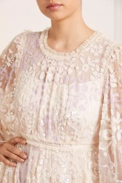 Needle & Thread Holding LTD Audrey Long Sleeve Ankle Gown