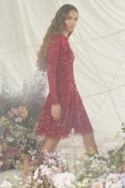 Needle & Thread Holding LTD Aurelia Long Sleeve Mini Dress