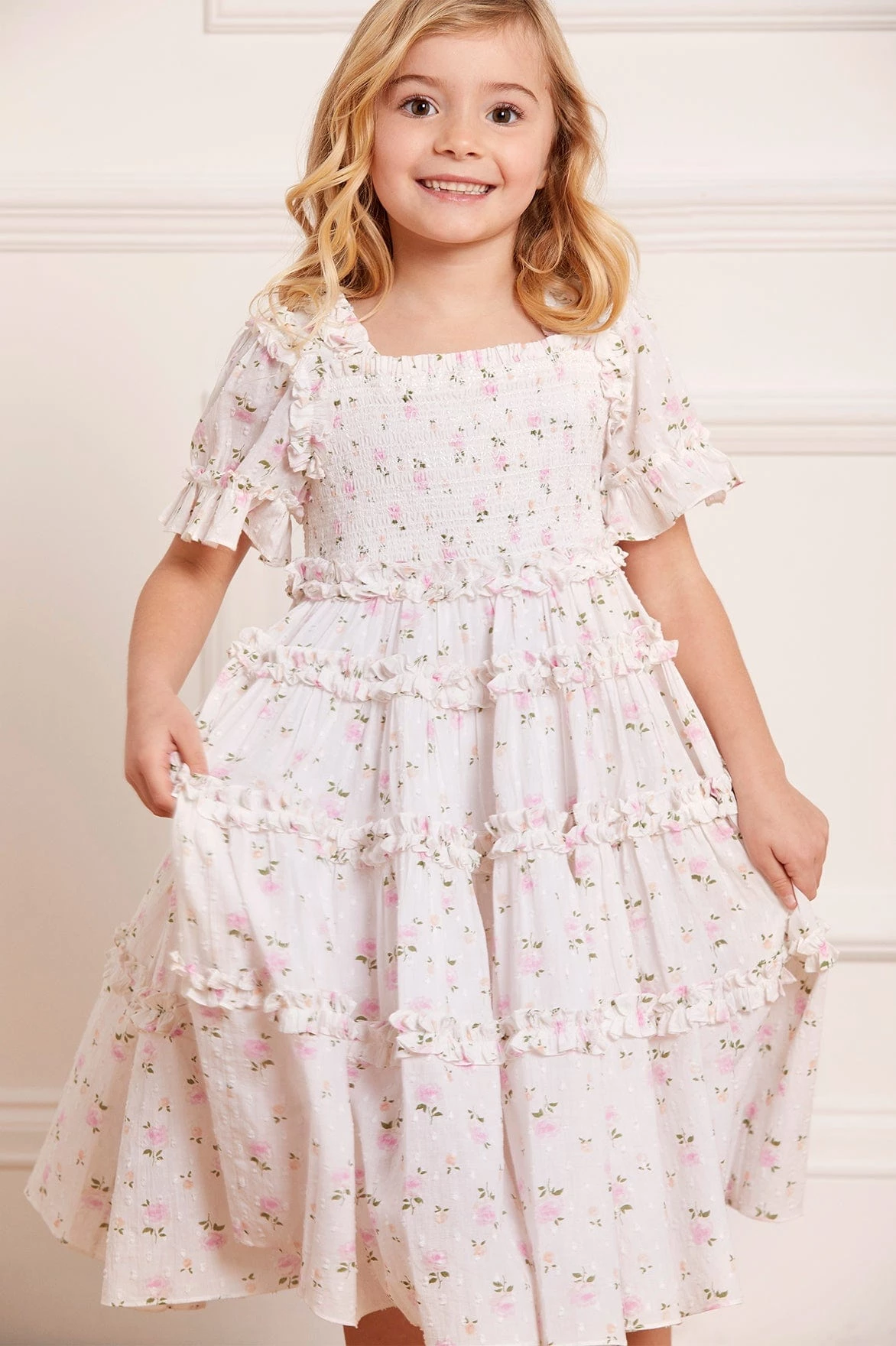Needle & Thread Holding LTD All-Kids Bijou Rose Cotton Smocked Kids Dress 4 Needle & Thread Holding LTD All-Kids Bijou Rose Cotton Smocked Kids Dress