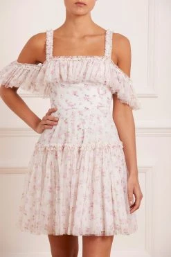 UK Needle & Thread Holding LTD Bijou Rose Off Shoulder Micro Mini Dress All - Womenswear