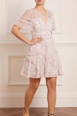 Needle & Thread Holding LTD All - Womenswear Bijou Rose Ruffle Mini Dress