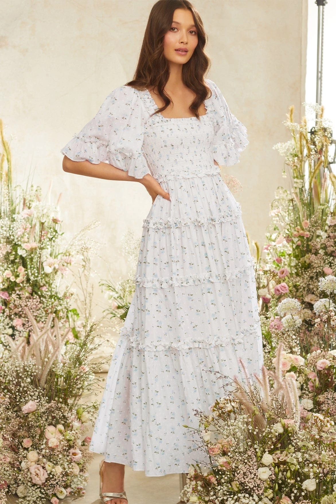 Needle & Thread Holding LTD Bijou Rose Smocked Day Ankle Gown 9 Needle & Thread Holding LTD Bijou Rose Smocked Day Ankle Gown