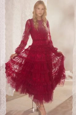 Needle & Thread Holding LTD Blossom Lace Ankle Gown All - Womenswear