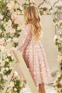 Needle & Thread Holding LTD Camellia Ditsy Long Sleeve Kids Dress All-Kids