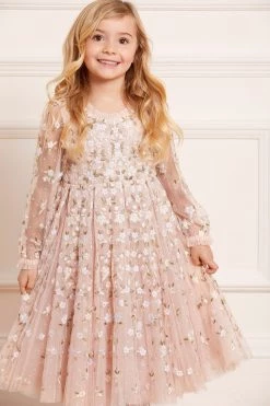 Needle & Thread Holding LTD Camellia Ditsy Long Sleeve Kids Dress All-Kids