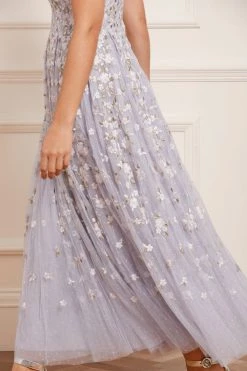 Needle & Thread Holding LTD Camellia Ditsy Strapless Corset Ankle Gown New Arrivals