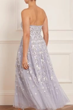 Needle & Thread Holding LTD Camellia Ditsy Strapless Corset Ankle Gown New Arrivals