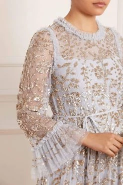 Needle & Thread Holding LTD Celia Long Sleeve Ankle Gown