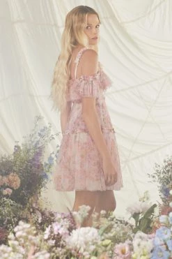 Needle & Thread Holding LTD Darling Meadow Off Shoulder Micro Mini Dress