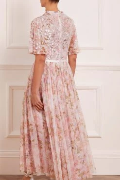 Needle & Thread Holding LTD All - Womenswear Darling Meadow Sequin Bodice Short Sleeve Ankle Gown