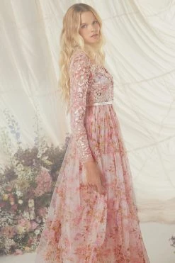 Needle & Thread Holding LTD All - Womenswear Darling Meadow V-Neck Bodice Ankle Gown