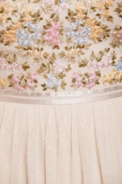 Needle & Thread Holding LTD Emma Ditsy Bodice V-Neck Ankle Gown All - Womenswear