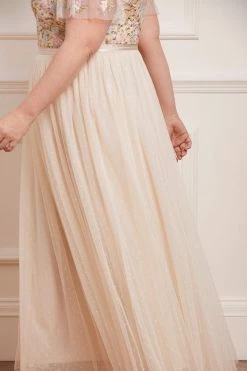 Needle & Thread Holding LTD Emma Ditsy Bodice V-Neck Ankle Gown All - Womenswear